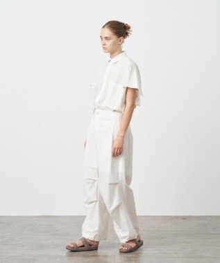 ATON MICRO SHRINK LAWN | オーバーサイズシャツ WARM WHITE