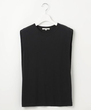 23区 S 【SLOW/一部店舗限定】シアーツイストシングルジャージー ノースリーブ カットソー ブラック系
