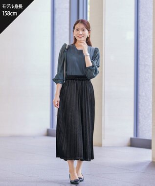 Tiaclasse 【安田美沙子さん着用】ベロアプリーツスカート ブラック