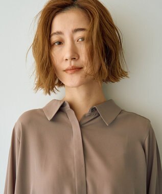 YECCA VECCA ラインプリーツスリーブシャツ Mocha