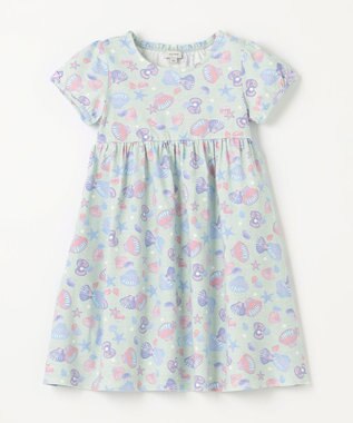 ANY KIDS カットソー サマー ワンピース エメラルドグリーン×シェル