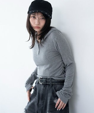 WEGO ヘンリーネックフードロンT