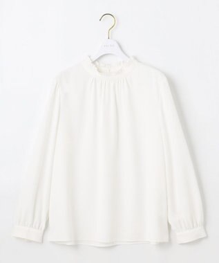 ANY SIS 【洗える】フリルネックスタンド ブラウス オフ