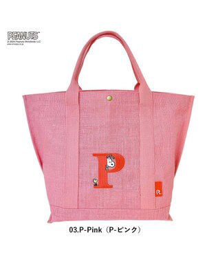 ROOTOTE 8598【スヌーピー】IP.ミディアム.ジュート.ピーナッツ-9D 03：P-ピンク