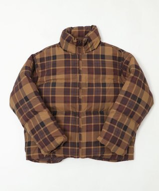 WEGO 【ユニセックス着用ITEM/MLサイズ展開】チェックパファーブルゾン ブラウンチェック1