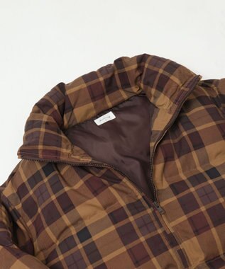 WEGO 【ユニセックス着用ITEM/MLサイズ展開】チェックパファーブルゾン ブラウンチェック1