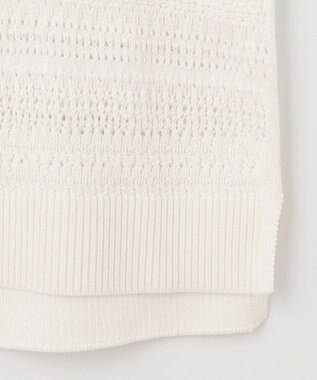 自由区 【洗える】フリンジディテール ニット アイボリー系