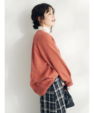 CRAFT STANDARD BOUTIQUE 洗えるコードモールＶネックプルオーバー Orange