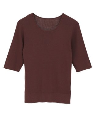 YECCA VECCA 5分袖リブニット Brown