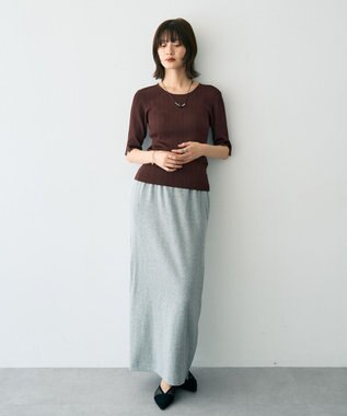 YECCA VECCA 5分袖リブニット Brown