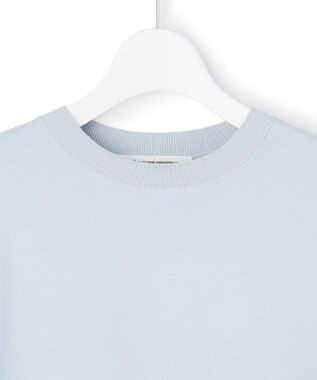 23区 L 【先行予約】レーヨンポリエステルストレッチ フレンチスリーブ ニット スカイブルー系