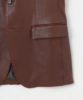 JOSEPH ABBOUD 【長く育てたいサスティナブルなレザー】ベジタブルラムレザージャケット ブラウン系