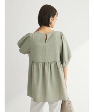 Green Parks ジャガードペプラムブラウス Light Khaki