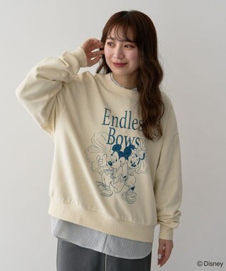 Green Parks ミッキー＆フレンズ／裏毛プルオーバー Ivory