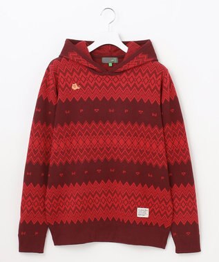 PW CIRCULUS 【手洗い可】【MEN】フェアアイルニットフーディ レッド系5