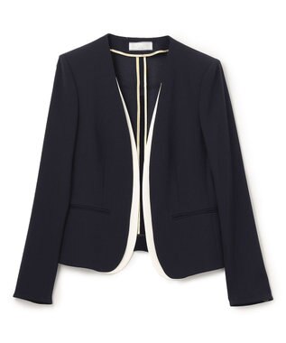 BEIGE， 【Lsize・セットアップ対応】CINDY / ダブルカラージャケット Navy x White