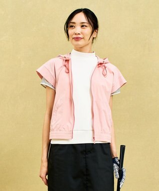 【WOMEN】シアーストレッチ ショート丈フードベスト