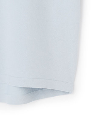 23区 L 【先行予約】レーヨンポリエステルストレッチ フレンチスリーブ ニット スカイブルー系