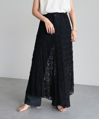 Green Parks ・ＥＬＥＮＣＡＲＥ　ＤＵＥ　レースアシンメトリースカート Black