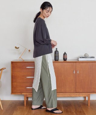 AMERICAN HOLIC 接触冷感7分袖タックスリーブカットプルオーバー Gray