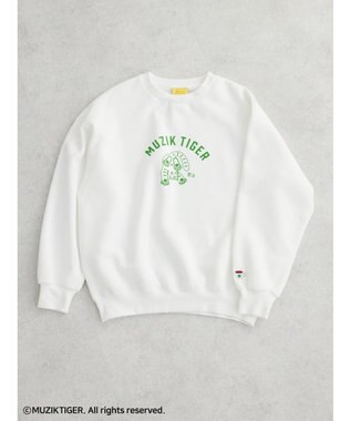 Green Parks ムジークタイガー／裏起毛プリントプルオーバー White