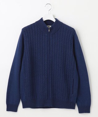 JOSEPH ABBOUD 【WEB/一部店舗限定】コットンバルキーニットブルゾン サックスブルー系