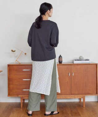 AMERICAN HOLIC 接触冷感7分袖タックスリーブカットプルオーバー Gray