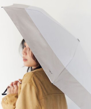 AURORA 【Ungrid（アングリッド）】切継ぎロゴプリント晴雨兼用傘（折りたたみ） クリーム