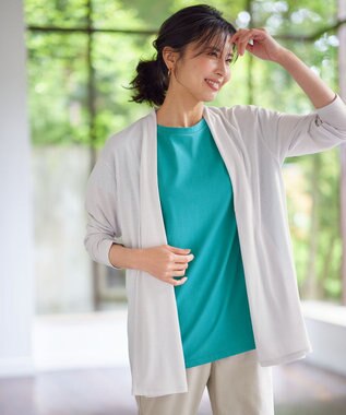 ANY 【接触冷感/UVケア/吸水速乾】長袖シアーカーディガン アイスグレー