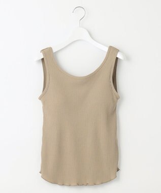 Feroux カップ付きリブ タンクトップ ベージュ系