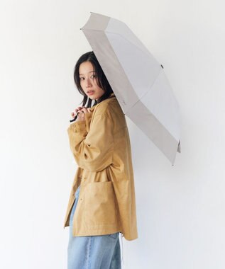 AURORA 【Ungrid（アングリッド）】切継ぎロゴプリント晴雨兼用傘（折りたたみ） クリーム