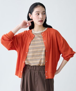 ANY シアーワッフルカーディガン