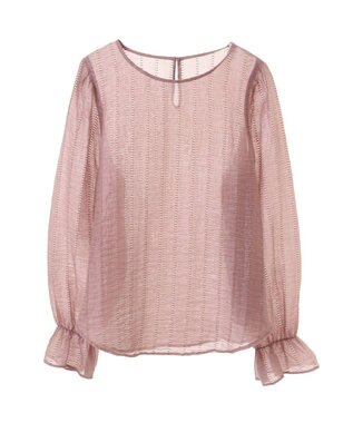 earth music&ecology キャンディースリーブシアーブラウス Dark Pink