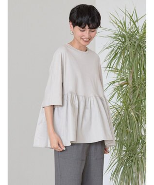 AMERICAN HOLIC 異素材ティアードプルオーバー Gray Beige