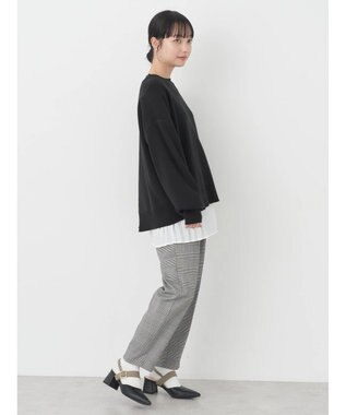 earth music&ecology アンチピリングバックスリットプルオーバー Black