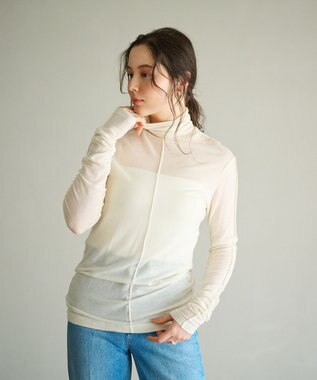 #Newans 【ストレッチ】【カシミヤ混】カシミヤシルクジャージー ホワイト