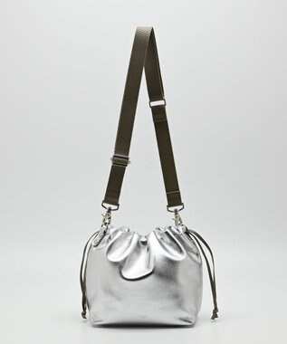 blancle メタリックレザー ドローストリング2wayバッグ SILVER