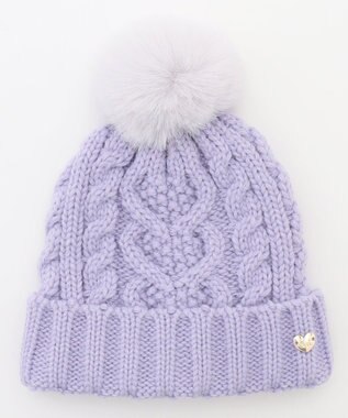 ANY KIDS ケーブルニット帽 ラベンダー