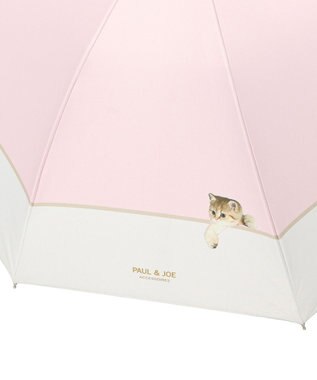 MOONBAT 【軽量】PAUL & JOE 晴雨兼用日傘 長傘 スウィンギングヌネット 一級遮光 遮熱 UV ペールピンク