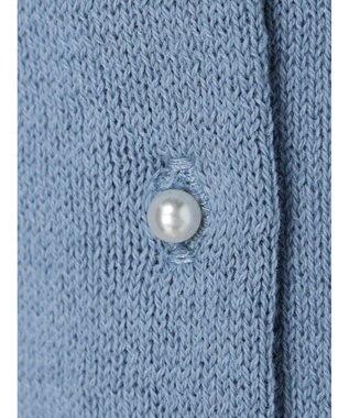 earth music&ecology 前後２ＷＡＹちびパールボタンカーディガン Blue