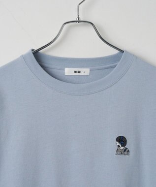 WEGO 【ユニセックス着用ITEM/綿100%/SMLサイズ展開】リラックスフィットワンポイントT（S） サックス