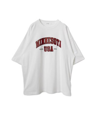 WEGO 【ユニセックス着用ITEM】カレッジロゴプリントT（SS） ホワイト