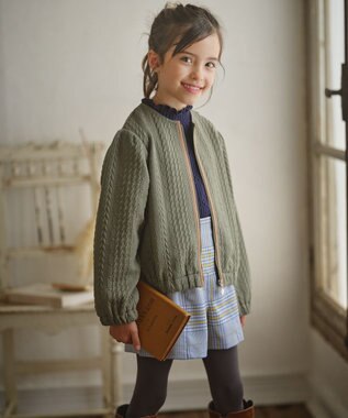 組曲 KIDS 【150-160cm】Chocolat de check キュロット ブルー×グレー系4