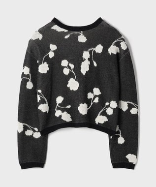 GRACE CONTINENTAL フクレジャガードニットカーディガン ブラック