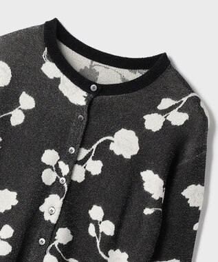 GRACE CONTINENTAL フクレジャガードニットカーディガン ブラック