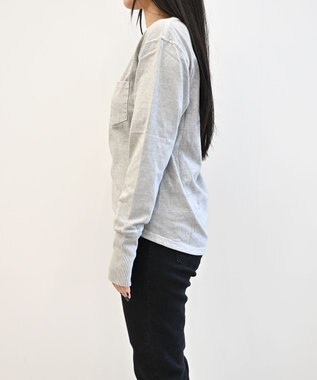 caqu caqu x good on long sleeve pocket tee リラックスフィットポケットTシャツ ash