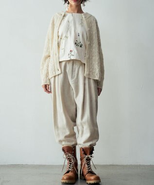 muuc リネンウールのスラックスパンツ ベージュ