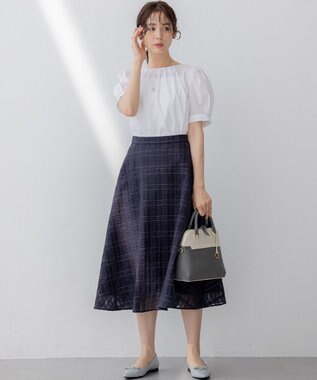 組曲 S ラメシアーチェック スカート ネイビー系3