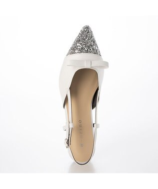 MODE ET JACOMO <carino>グリッターコンビフラットシューズ ホワイトコンビ