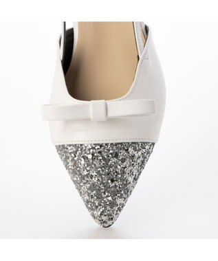MODE ET JACOMO <carino>グリッターコンビフラットシューズ ホワイトコンビ